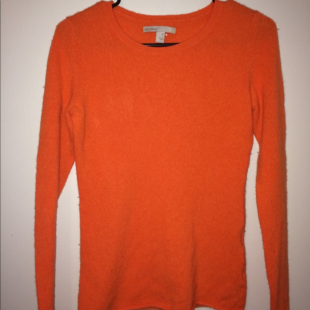 orange sweater